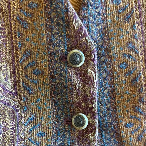 Talbots Jacquard Vintage Vest size 14 - Picture 3 of 9